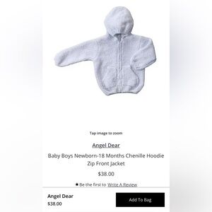 Angel Dear
Baby Boys Newborn-18 Months Chenille Hoodie Zip Front Jacket